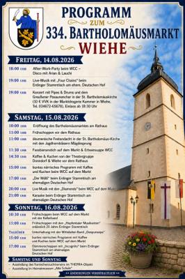 Das Programm zum diesjährigen Bartholomäusmarkt